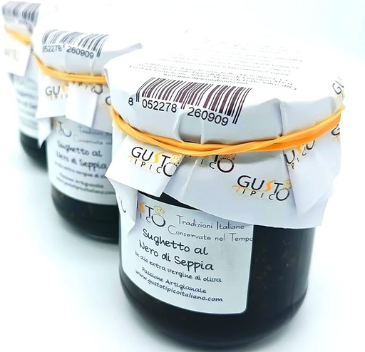 Sughetto al Nero di Seppia- Tris di Sughi da 180 gr - Ottimo per Riso o Pasta -